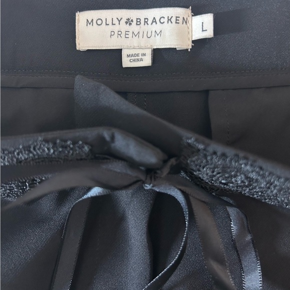 Molly Bracken Classic Black Tapered Trousers Size L Career Office Business - Picture 3 of 9